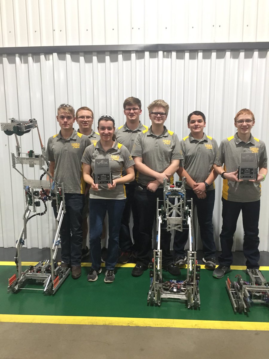 trinityluthhigh's tweet photo. What’s better than one team qualifying for state/nationals? TWO teams! Way to go 1483B and 1483J—tournament champs!!! #trinityrobotics #TLHS #cougarpride https://t.co/YSsraWjFpb