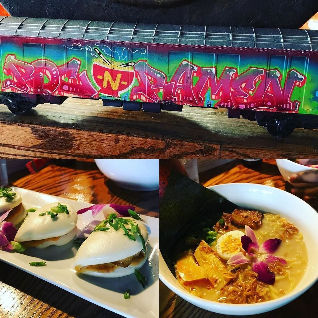 foolinary's tweet photo. @frankbanter &amp; @dermxderm made our way up to New Rochelle to try out RocNRamen while barely tolerating Xmas tunes. 
#ramen #christmasmusic #holidays #soup #mariahcareychristmasmusicistrash https://t.co/d5aZwW7NgS https://t.co/PxWXdVCtn6