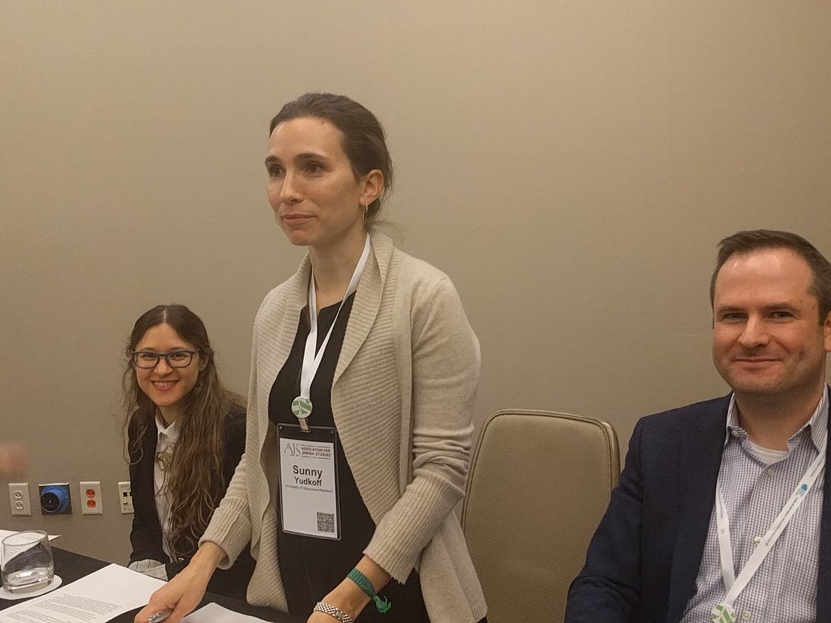 ingeveb's tweet photo. Yiddishists at work.  #Ajs2017 https://t.co/ExkDokZ4XA