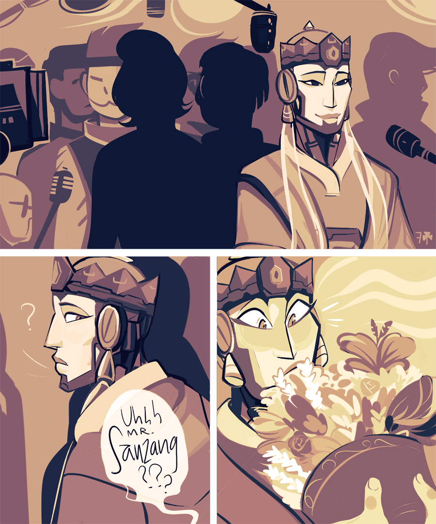 #genyatta "Masks" [1/2???]
In which Genji gets entranced by certain actor after being dragged to the theater, and also, Hanzo is Tired 