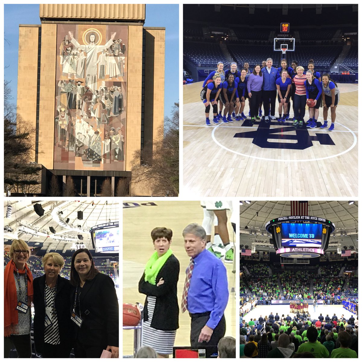 Fun visit to <a href="/ndwbb/">Notre Dame Women's Basketball</a> - thank you to <a href="/MuffetMcGraw/">Muffet McGraw</a> <a href="/DePaulWBBHoops/">DePaul Women's Basketball</a> <a href="/wbca1981/">Women’s Basketball Coaches Association</a>