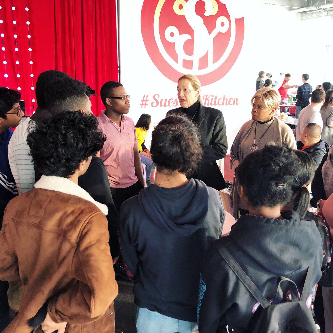 So amazing to have Martine and Bina Rothblatt stop by @suestechkitchen today - two trailblazers supporting innovation and STEM education. Thanks for being here, supporting @FIRSTweets, and all else you do!