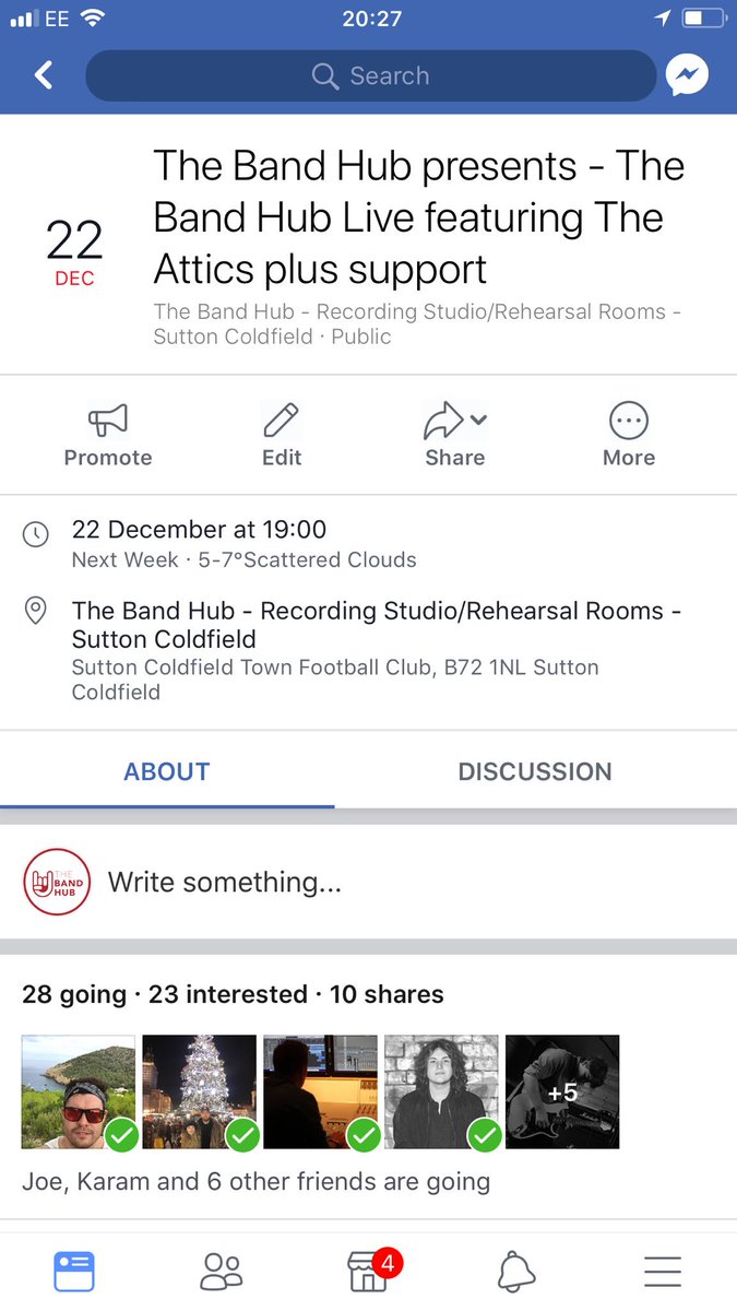 thebandhub's tweet photo. Looking for something to do this Friday? Down at The Band Hub we have 2 unreal bands playing with @THEATTICSUK headlining the show. In what is looking to be a sell out. It’s £5 tickets can be collected from us.#music #suttoncoldfield #200ppl @BrumHour @sutcolhour @RoyalSuttonNews https://t.co/evKUpCzz7z