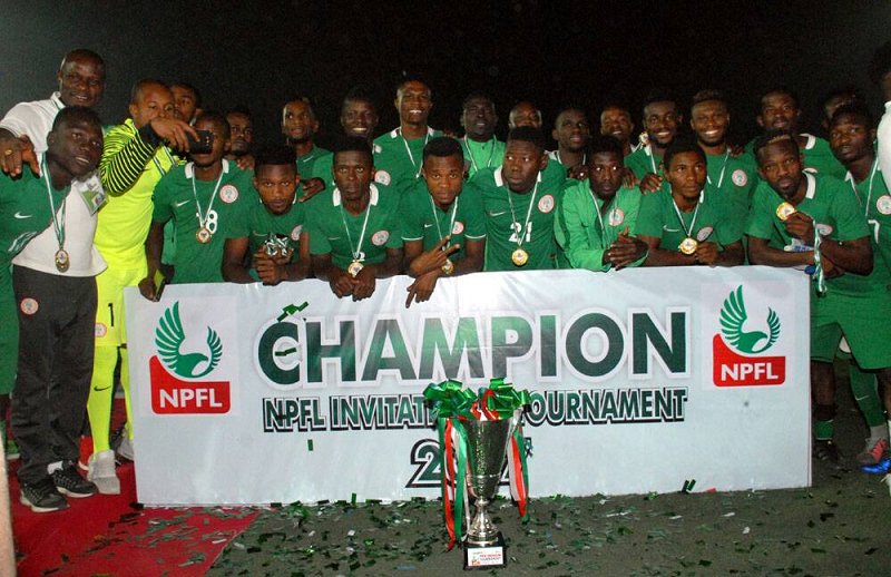 LMCNPFL's tweet photo. @NGSuperEagles edge out @MFMFC_Lagos to win #NPFLInvitational2017
🗒️➡️ https://t.co/fLmQF4vnyv https://t.co/9KFQNNlaUO