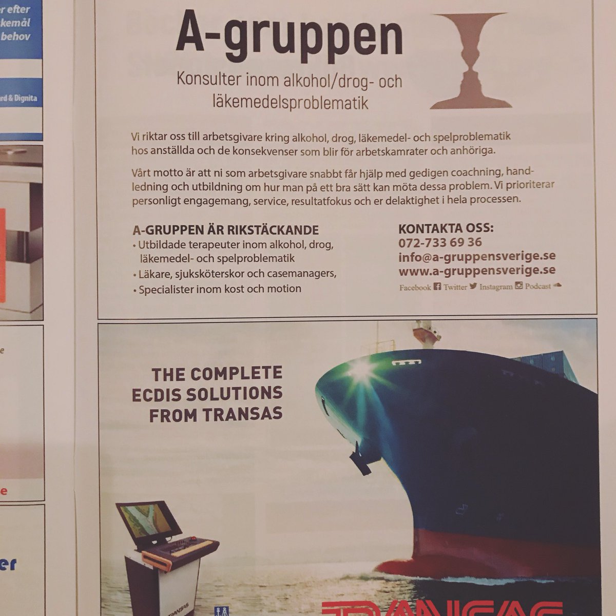 MauritiusRehab's tweet photo. A-gruppen stödjer Svenska Narkotika Polisföreningen. Inom kort kommer ett reportage om A-gruppen. https://t.co/FIgxiL26Jb