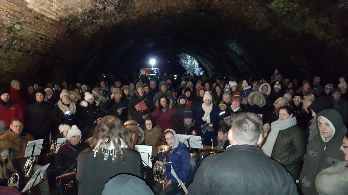 The Melin Santa Bus and staff supporting Noddfa Baptist Church and the communities of Abersychan, Talywain and Garndiffaith at their annual Carols &amp; Lessons service under the Arch this evening......
