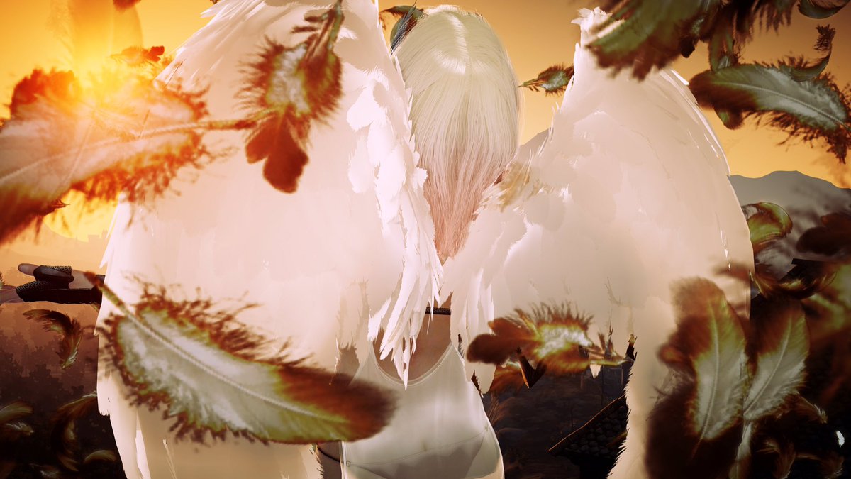 𝑎𝑛𝑛𝑧𝑢 昨日デルペ城のハーピーを倒すと羽がいっぱい出るよっていうのをみて行ってきました O W O 天使バージョンと他の場所でやりなおしたら何故か黒い羽が沢山出たので 堕天使バージョンも撮ったり羽がすごくて楽しかった 艸