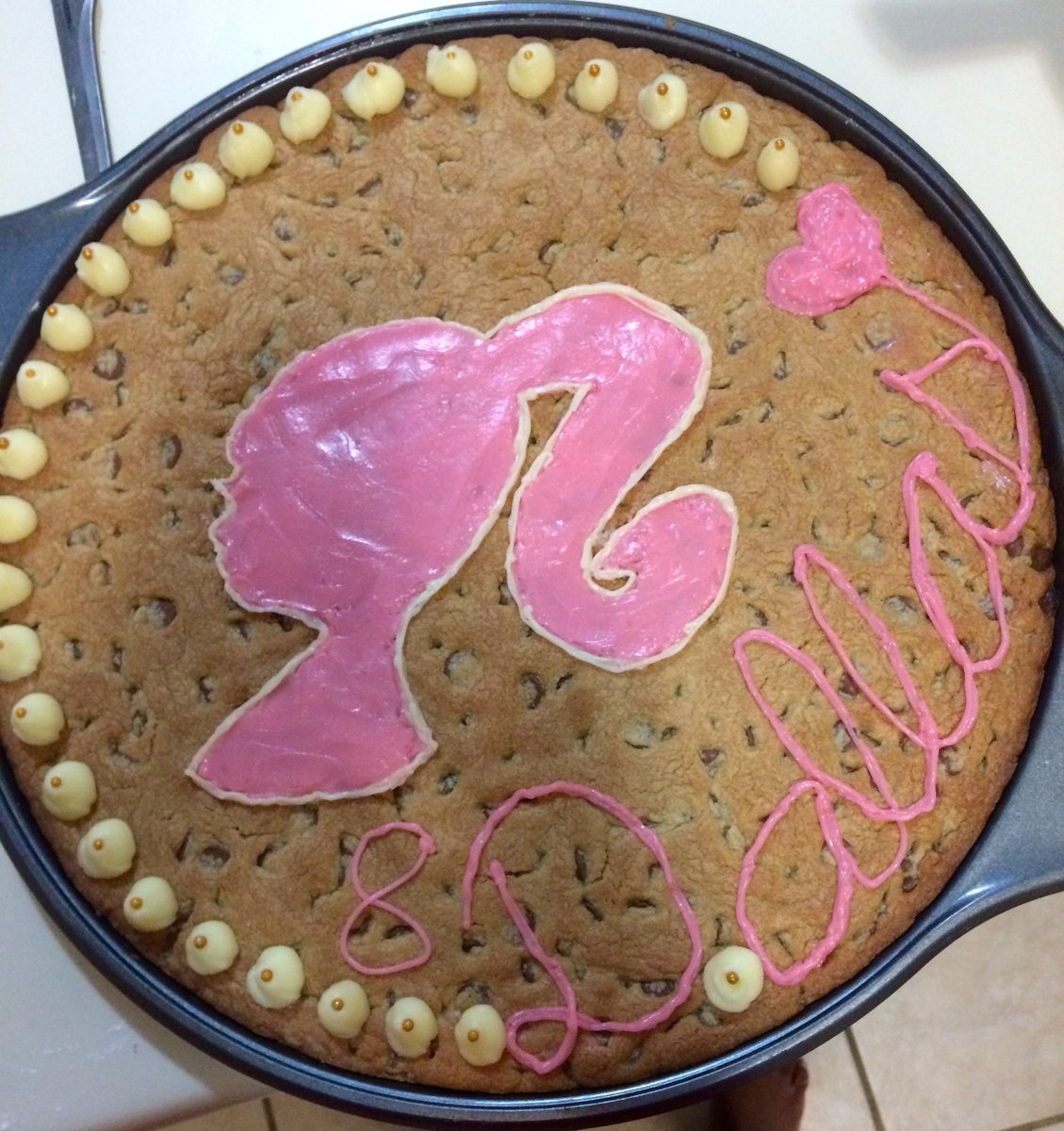 Kennedybakes's tweet photo. When your little sister wants to celebrate her birthday twice, you MUST let her. Check out this quick cookie cake I made so that she could celebrate again. https://t.co/wjO8Vg2jbM