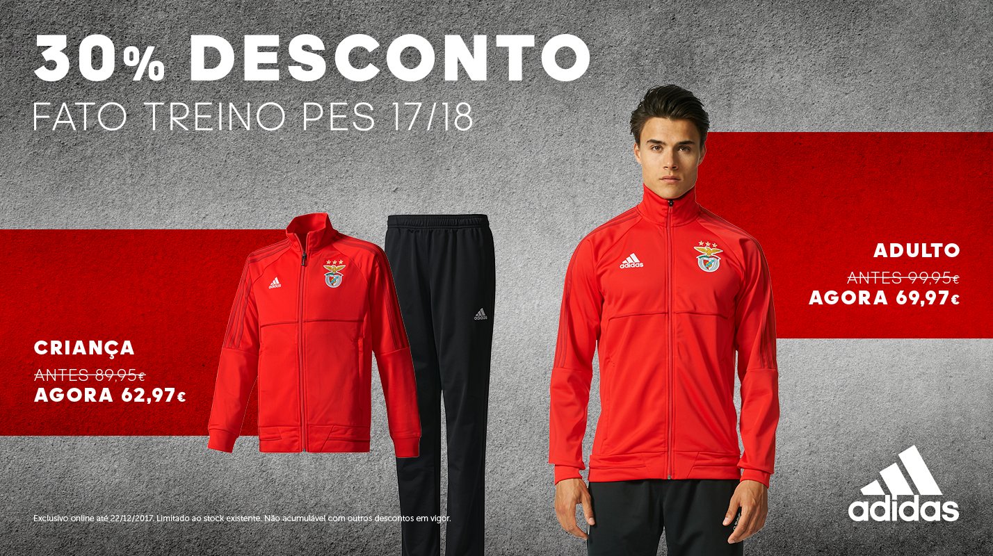 SL Benfica on Twitter: "🎄 Aproveita a promoção e oferece Benfica neste  Natal. Todos os fatos de treino adidas PES estão com 30% de desconto.  https://t.co/M9ubDiyUy6 https://t.co/pyQCsOLy32" / Twitter