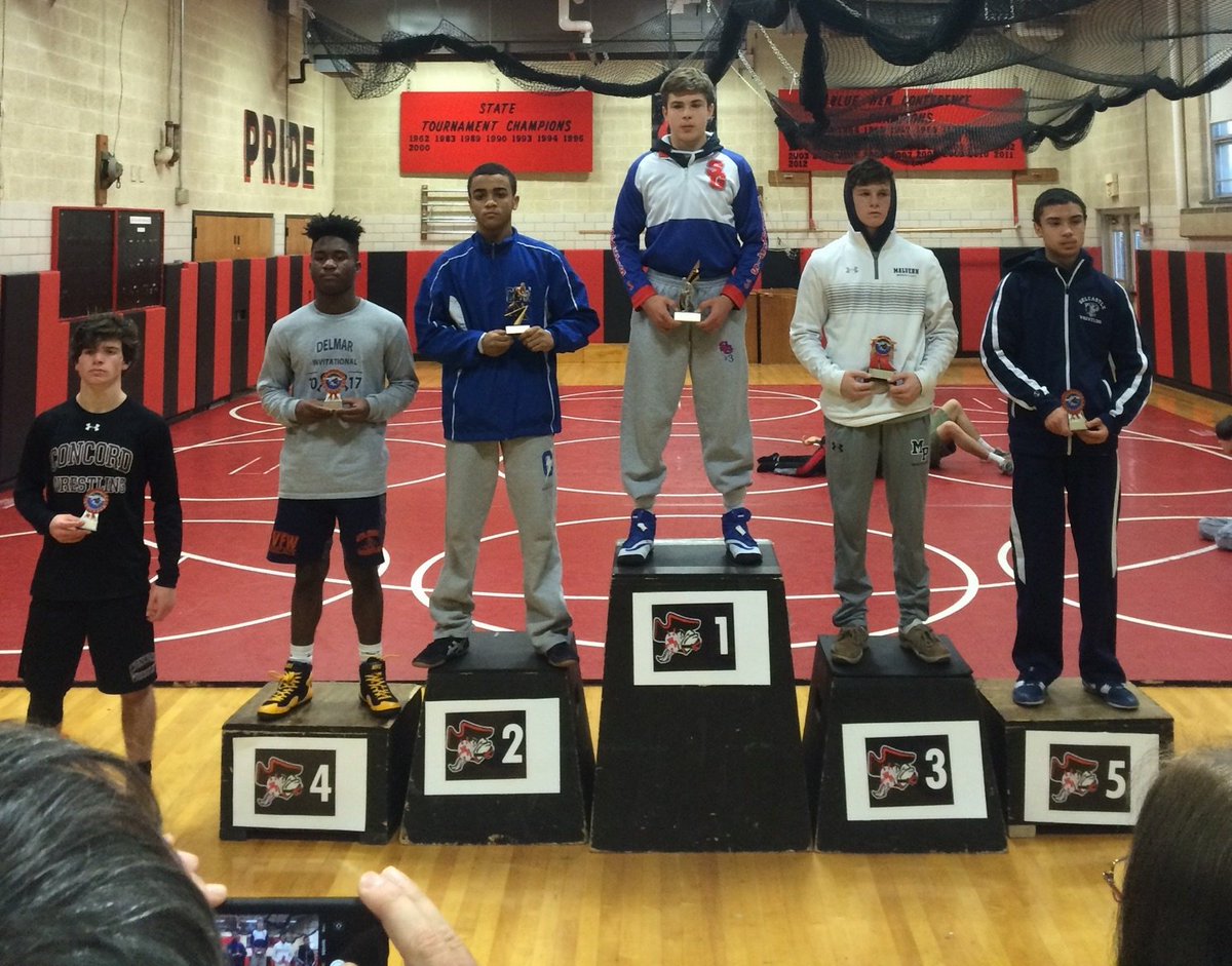DelmarWrestling's tweet photo. Howdy Duncan Results: 106 Isaac Oneal 1st place, 120 Jammell Copes 4th place, 132 Sam Oneal 4th place, 160 Isaac Brumbley 6th place, Team 10th place https://t.co/ms9LqdO6F0