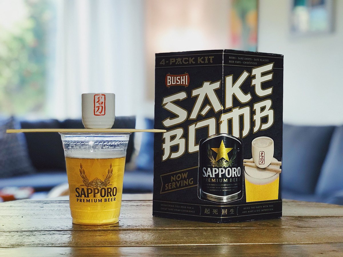 #SundayFunday calls for Sake Bombs 🍶🍺 #sakebomb #bevmo #sake #sapporo #beer #readytomix #sundayvibes