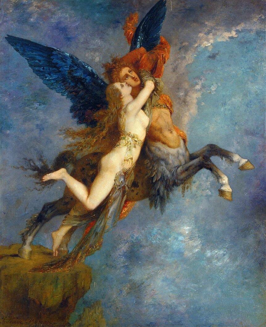 Gustave Moreau, La quimera, 1867. Óleo sobre lienzo, Fogg Museum (Harvard Art Museums), Cambridge, EE. UU.
