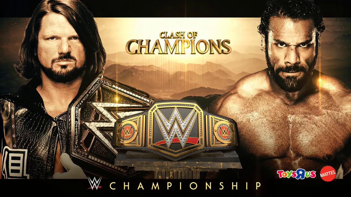 WWE's tweet photo. The #WWETitle will be ON THE LINE when @AJStylesOrg defends his championship against @JinderMahal TONIGHT on @WWENetwork! #WWEClash https://t.co/lKJKppuuFG