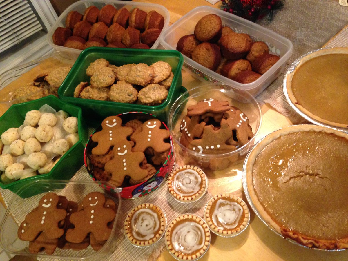 NanStapleton_'s tweet photo. Pies + tarts + cookies + rum balls + muffins = exhausted! #baked https://t.co/lZ3xe9UqN6