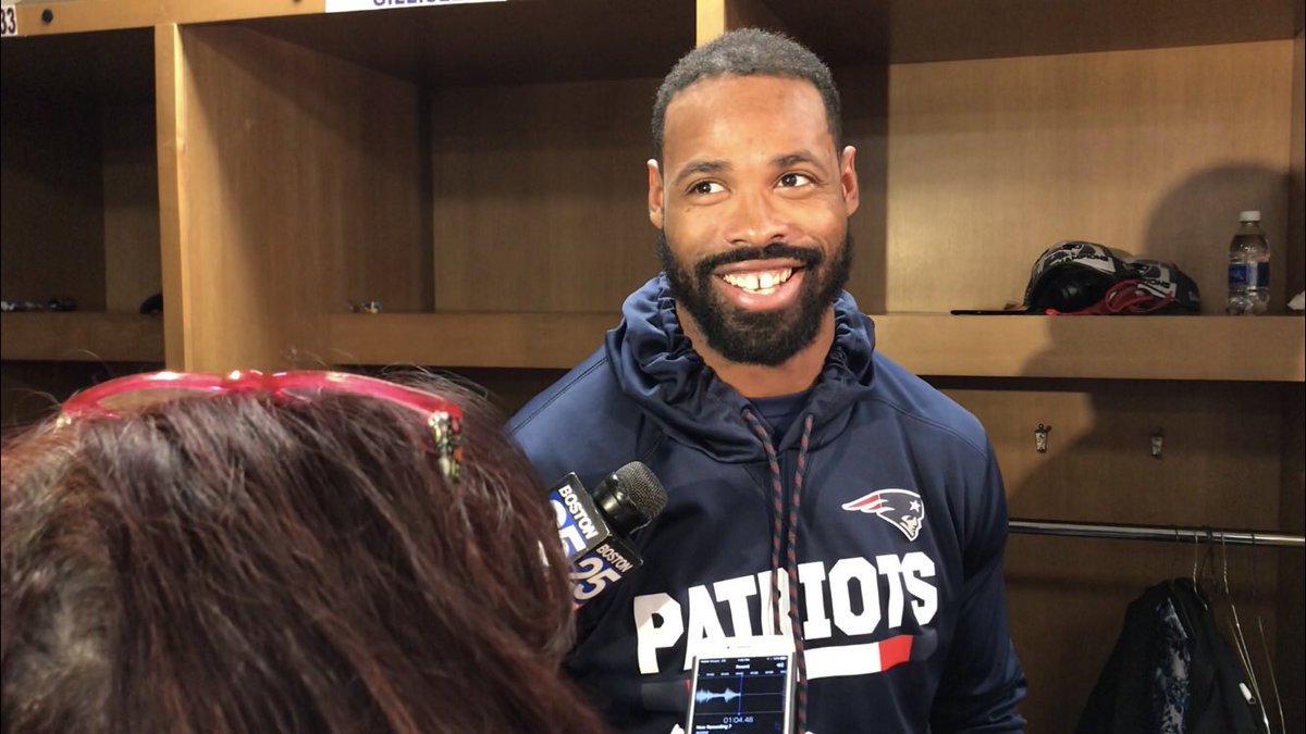 All smiles from Kenny Britt after his Patriots debut. 