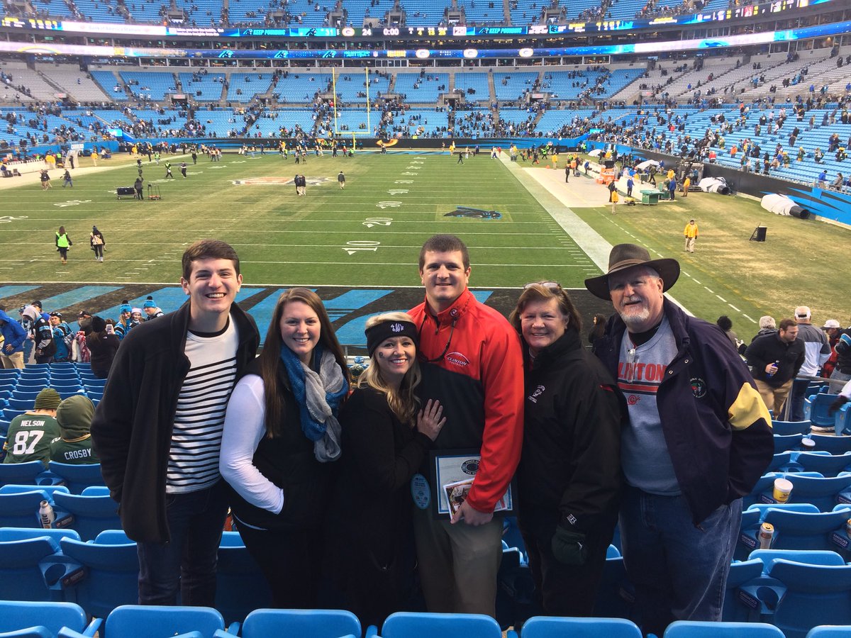 heather_webb10's tweet photo. Celebrated @awwebb12 today as he was recognized as a Carolina Panthers Coach of the Week π All we were missing was Lanham πΆπΌ #thefam #lovethemmorethanwords #thewebbs https://t.co/qVo3Pabd2m