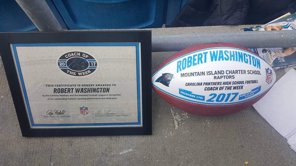CoachDubb80's tweet photo. Thanks to the @NFL and @Panthers for honoring local High School coaches that make a impact on and off the field. I'm blessed to one of many coaches out here making a overall difference. #DiffenceMakers https://t.co/Kv9wxku48D