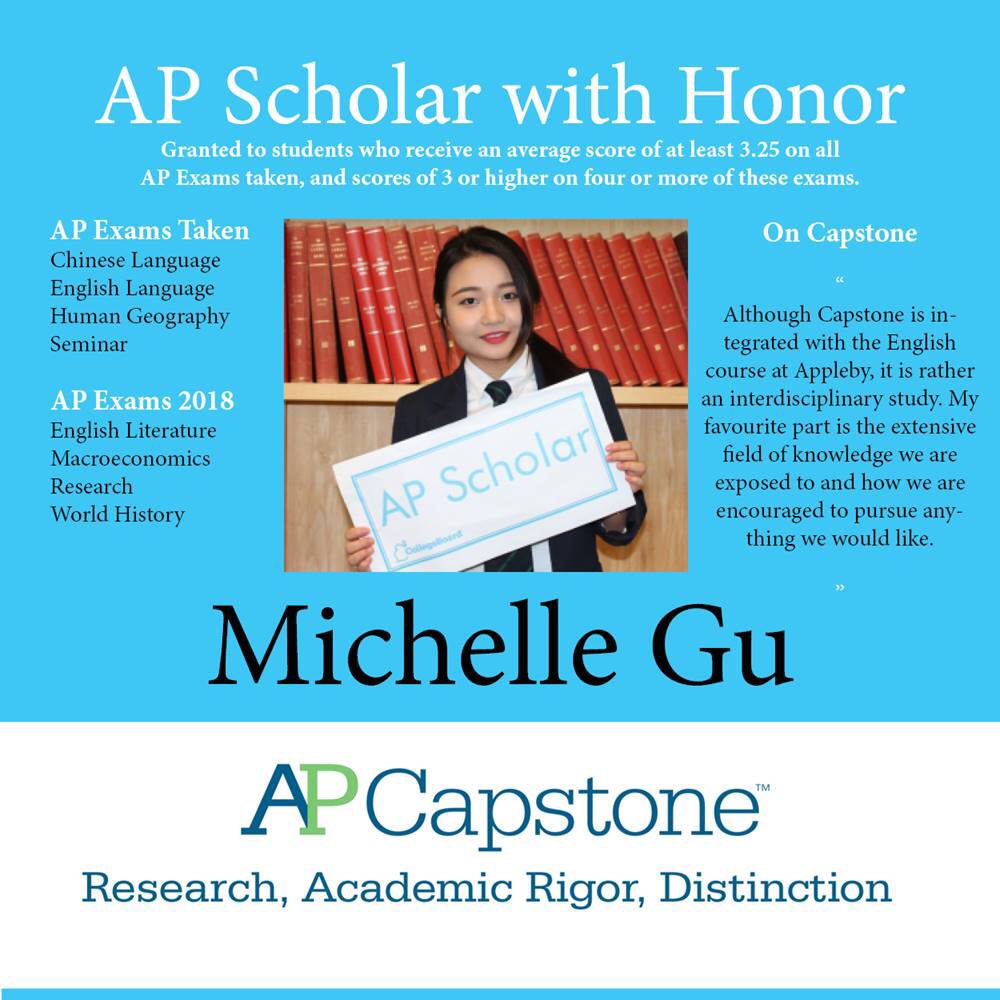 anjuliahooja's tweet image. AP#25 @ApplebyCollege-Celebrating success of an AP Scholar with Honor &amp;amp; AP Capstone student Congratulations, Michelle! #APCapstone #Appleby #APProgram