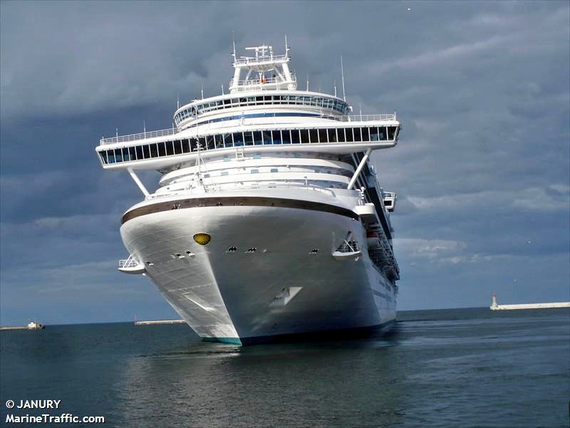 TPCCoquimbo's tweet photo. #TPCInforma Mañana recibimos el Crucero EMERALD PRINCESS (2007), con 288.61m de eslora, bandera de Bermuda [BM] y último puerto en El Callao (Perú). Navega rumbo a #CoquimboPuertoLindo con alrededor de 3000 pasajeros y más de 1000 tripulantes. #SomosTPC https://t.co/mTS66WpVzI