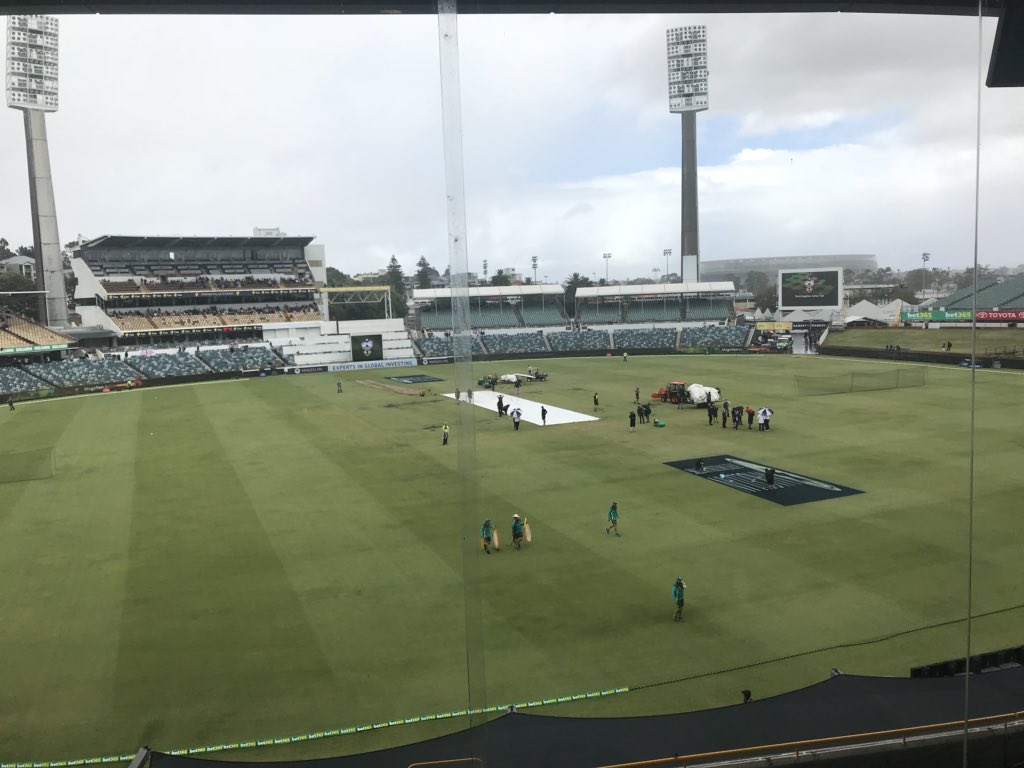 englandcricket's tweet image. The start to Day 5 has been delayed here at the WACA #Ashes