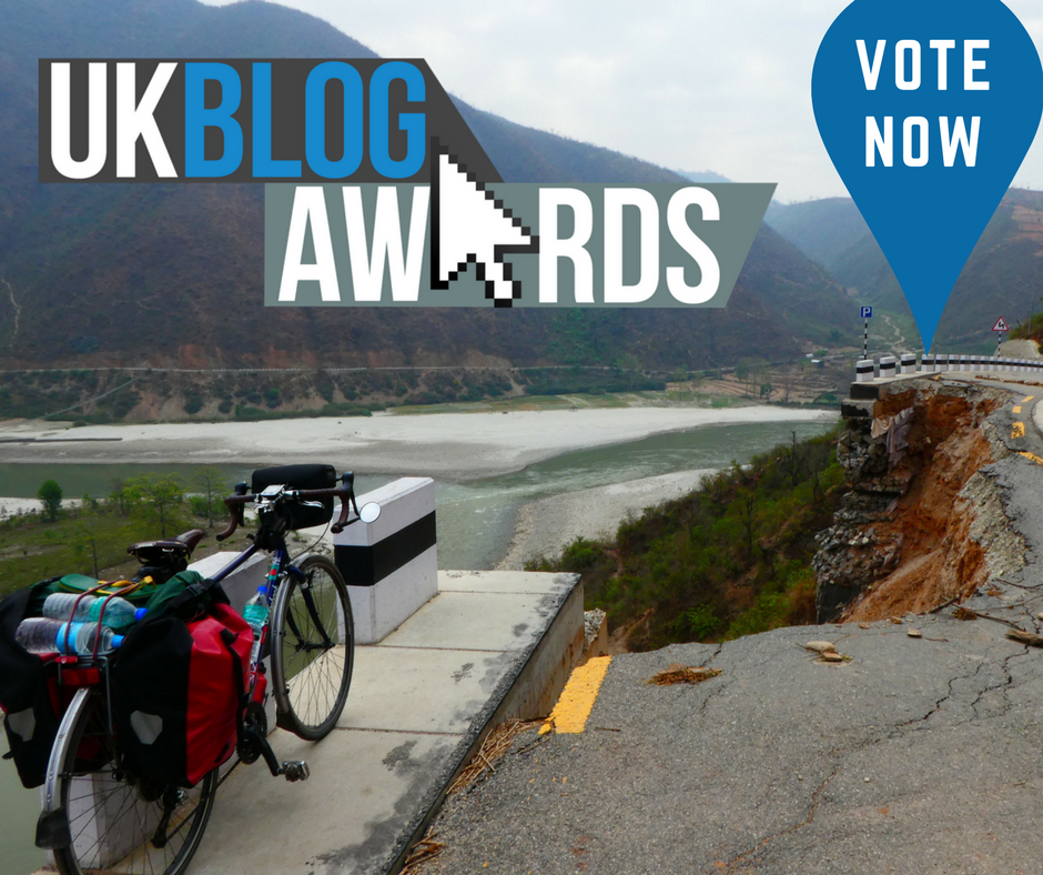 KcHalliday's tweet photo. Have you followed our blog as we’ve cycled round the planet? If not, it’s not too late to catch-up. Check it out and vote for us in the ‘UK Travel Blog of the Year’ Award at the @UKBlogAwards: https://t.co/ECoCuJv20b https://t.co/NnKaPOA2em
