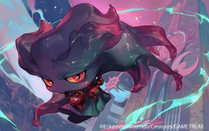 ポケモンカード拡張パック「超次元の暴獣」にて描かせてもらったムウマです。https://t.co/R32BOW7YG6 pixivの方でもアップしたものですが…あああいしてるんだぁぁ! ムウマちゃんをぉぉ! スタッフの方との初めての会議の時「機会があれば是非ムウマを!」とお願いした一枚です笑 #ポケモンカード 