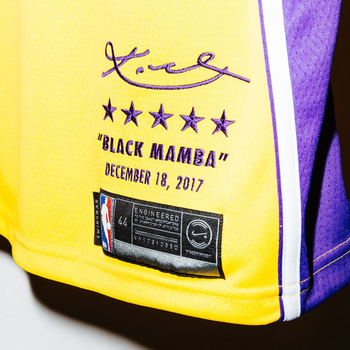 kobe bryant december 18 2017 jersey
