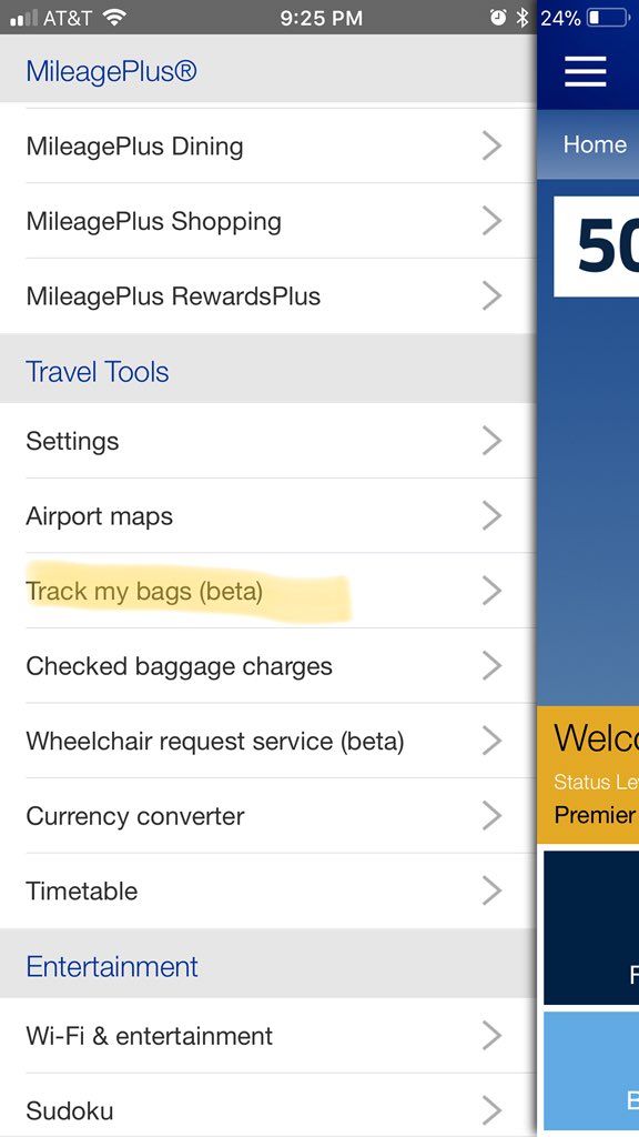 united baggage tracking app