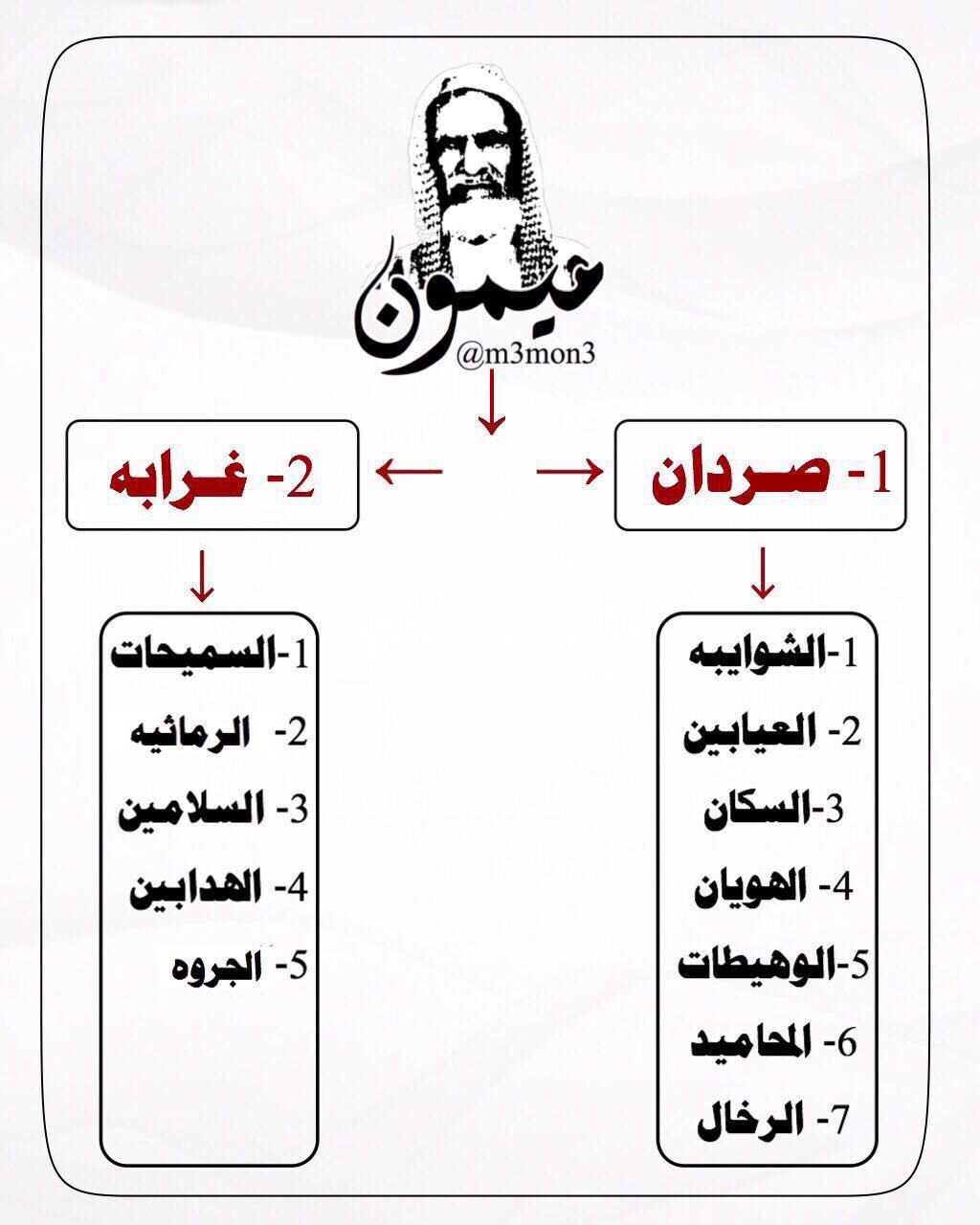 ميمون Sur Twitter قبيلة ميمون فرعين ١ صردان ٢ غرابه وفروعه مطير الميموني