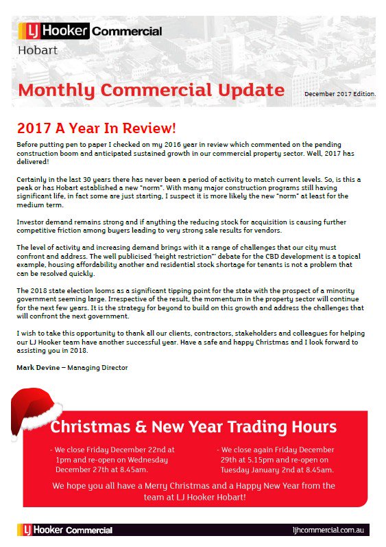HMASONtasmania's tweet photo. 2017 wrap-up for @LJHCHobart #newsletter #for2017 https://t.co/39IFohxnGz