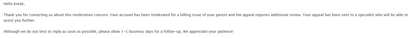 Evan Crackop on X: Sent another email to @Roblox support to try to get  back into my account, and they reply saying that I'm not the owner of the  account tf????? I