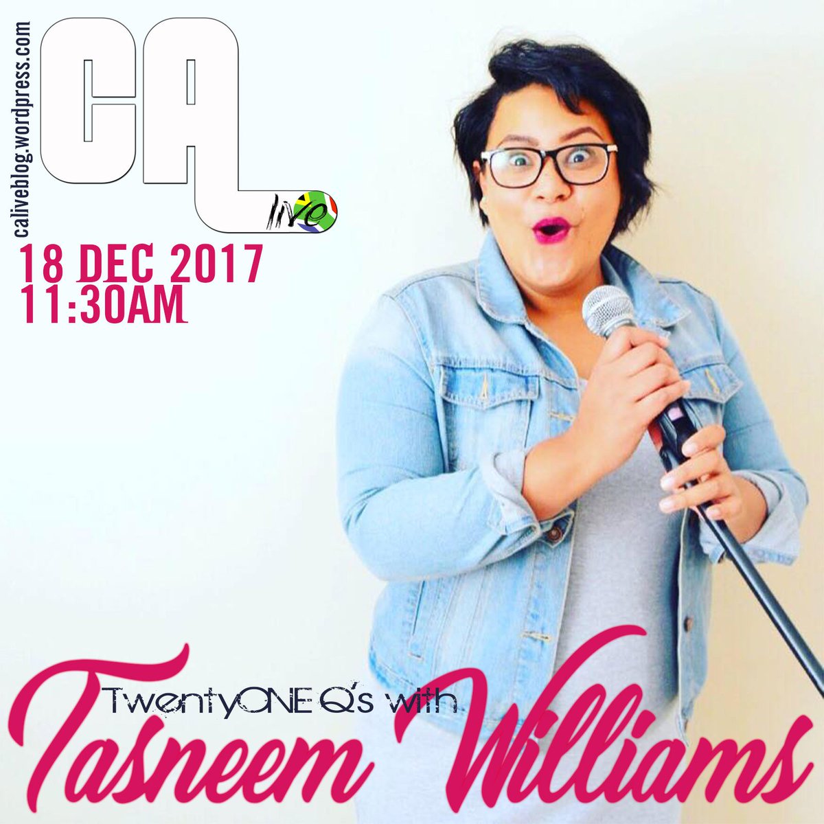 021LiveZA's tweet photo. #NewProfilePic featuring @tazzw1987. Check her out on the blog today at 11:30. #TasneemWilliamsDay #CA_LiveBlog #ThePulseOfCapeTownArt https://t.co/7Qzqsd2uiW