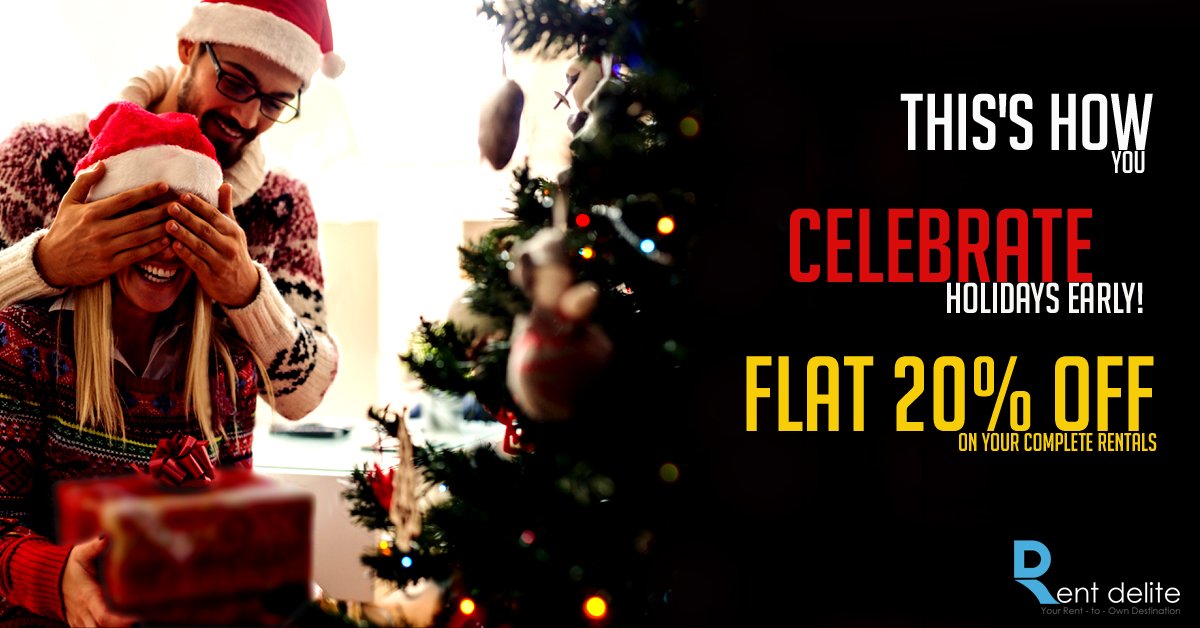 Couldn't help Ourself. Early Christmas sale at rentdelite.com. Enjoy Flat 20% off on your total rental. Rent now @ goo.gl/1EnsZk
#Rentdelite #Sale #Deals #Renttoown