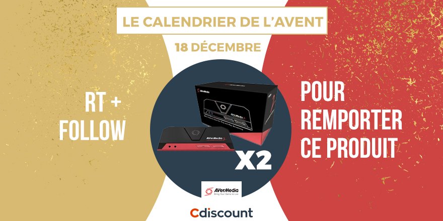 Cdiscount's tweet photo. 🎅 #LeNoëlDeCdiscount - JOUR 18

🎁 À gagner : 
🔸 2 boitiers d'acquisition vidéo Live Gamer Portable 2 AverMedia (LGP2) à gagner > https://t.co/mreBpjq8it

⚠️ Pour participer : 
🔸 RT + Follow @Cdiscount 

✅ TAS 21/12 https://t.co/DIqfXp4O05