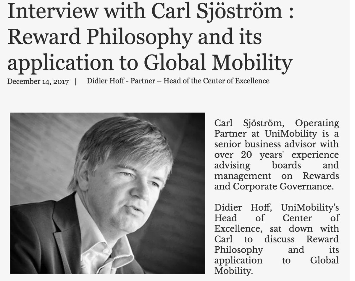 UniMobility's tweet photo. Check out @UniMobility blog and our interview of Carl Sjöström on the application of the #Reward Philosophy to #Global #Mobility.
https://t.co/OvBf2TUaH6 https://t.co/FewXbrCVkg