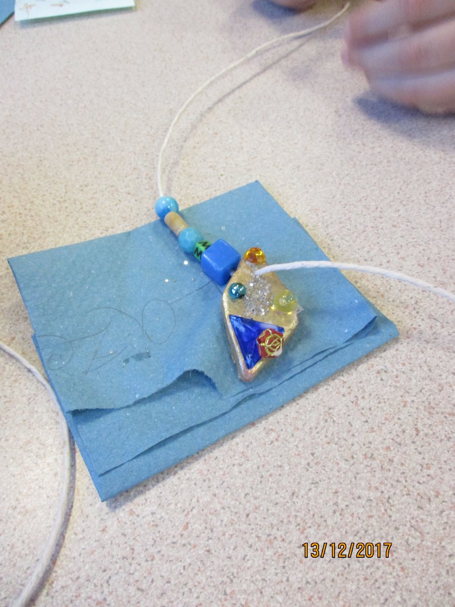 class4stonefold's tweet image. Class 4 had a very creative week, last week, we finished our amazing Anglo-Saxon necklaces and made Christmas cards.