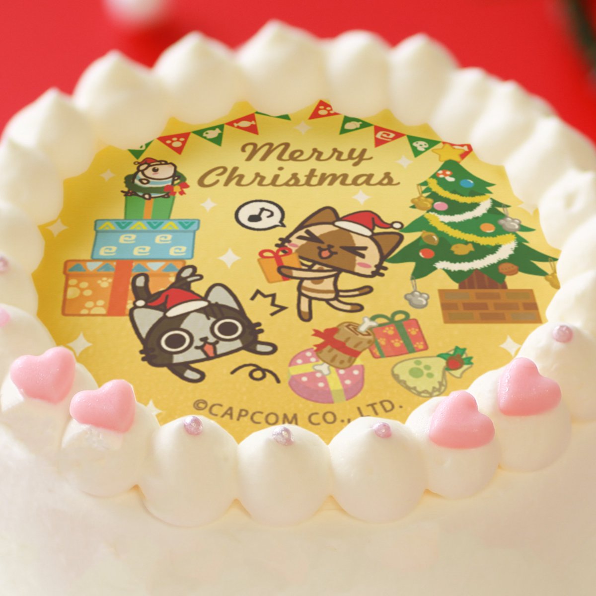 プリロール公式 キャラケーキ マカロン V Twitter Airou From The Monster Hunter もうすぐクリスマスがやってくる アイルーたちのクリスマスケーキ マカロンが好評ご予約受付中 本日 12月18日 月 中のご予約でクリスマス当日にお届けいたします