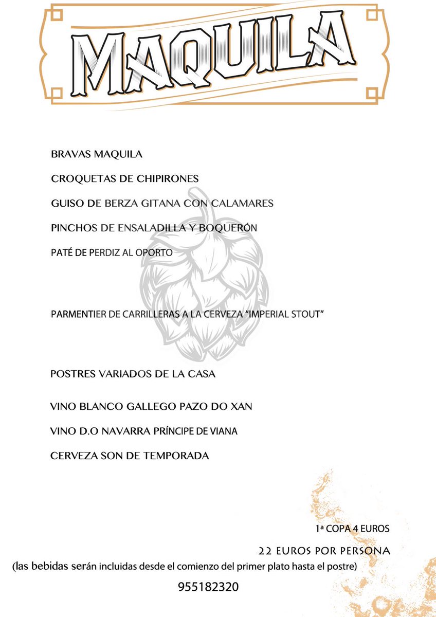 MaquilaBar's tweet photo. Buenos días. Si a estas alturas aún no tienes sitio donde celebrar tu comida de #Navidad podrías estar en un problema... pero tranquilo, que aquí estamos los de @MaquilaBar para ayudarte. ¡Llámanos! Estos son nuestros menús: https://t.co/4Dup4LyE23