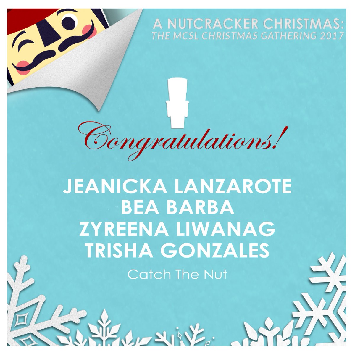 plmmcslofficial's tweet photo. CONGRATULATIONS TO OUR WINNERS!

Thank you for joining us the A Nutcracker Christmas: The MCSL Christmas Gathering 2017. We hope you enjoyed the celebration ❤

#MCSLNutcracker
#MCSL2018 https://t.co/CtizAlQKwh