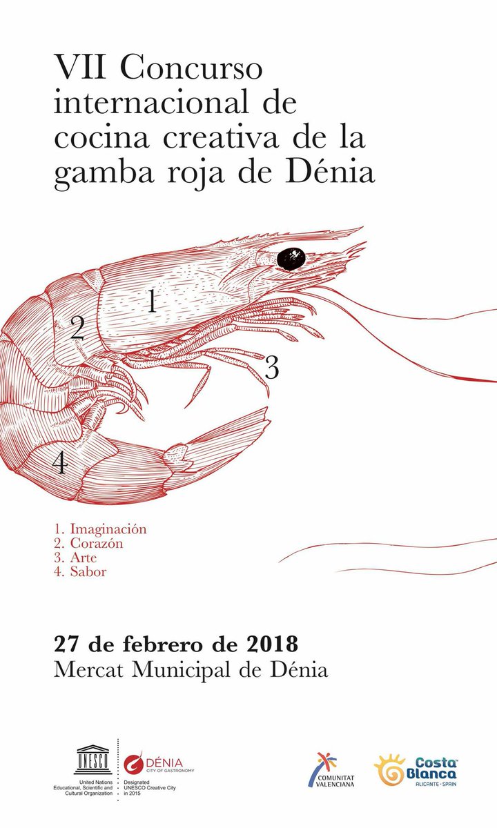 🦐 Ya os podéis inscribir al VII Concurso Internacional de Cocina Creativa de la Gamba Roja de Dénia. Podéis encontrar toda la información y el formulario de participación en este enlace: denia.net/concursogambar…
👉 El nombre de los ocho finalistas se hará público el 7 de febrero.