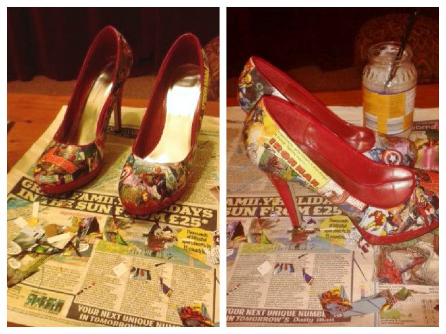OxfamFashion's tweet photo. Decoupage some plain shoes you #foundinoxfam and make your friend feel like a #superhero this #Christmas #diygifts #DIYDecember https://t.co/d2QQuvYbnU https://t.co/Z2IMH37l7n