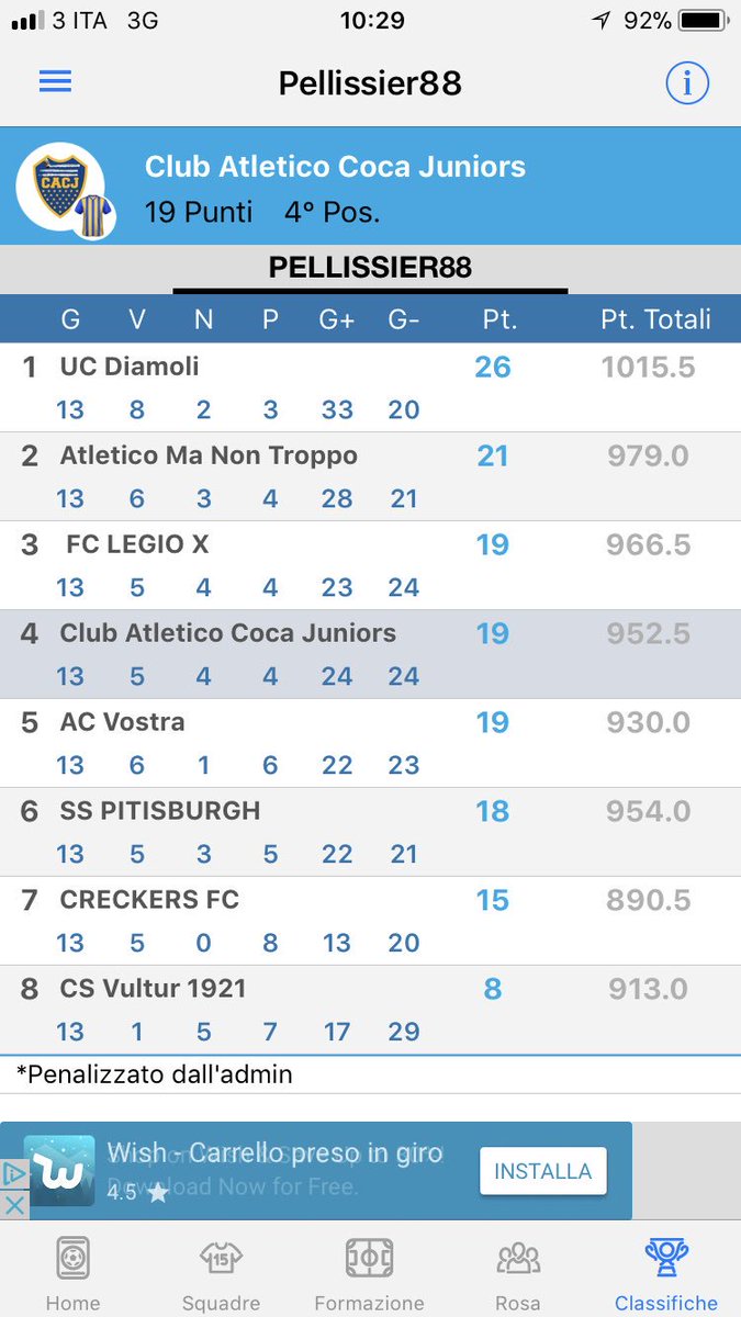 LegaPellissier's tweet photo. La classifica aggiornata vede ancora @UDiamoli al comando, tallonati da un @FCAtleticoMNT che non molla, a seguire 3 squadre a 19 punti, e nelle ultime 3 posizioni @sspitisburgh a 18 punti, @CreckersFc a 15 e ultimissimo e distanziato @custer1990 a 8 punti
#SP88 #Fantalega 
X https://t.co/N4akeIRiok