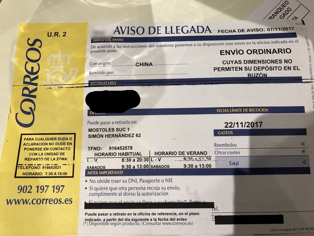 Alaia77's tweet photo. @Pau4Mostoles @Correos Aquí el mío, llegó el 15 de diciembre. Fecha de aviso 7 de noviembre. Al menos no lo devolvieron a origen en la fecha que se indica https://t.co/ne6rw4uH0M