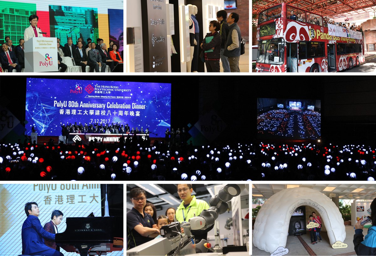 HongKongPolyU's tweet photo. Several major events including Open Day and Celebration Dinner concluded #PolyU's year-long anniversary celebrations. Let's take a look at some of these celebratory activities: https://t.co/Eyzim7cS6Y #PolyU80 https://t.co/WYEHiGTEVw