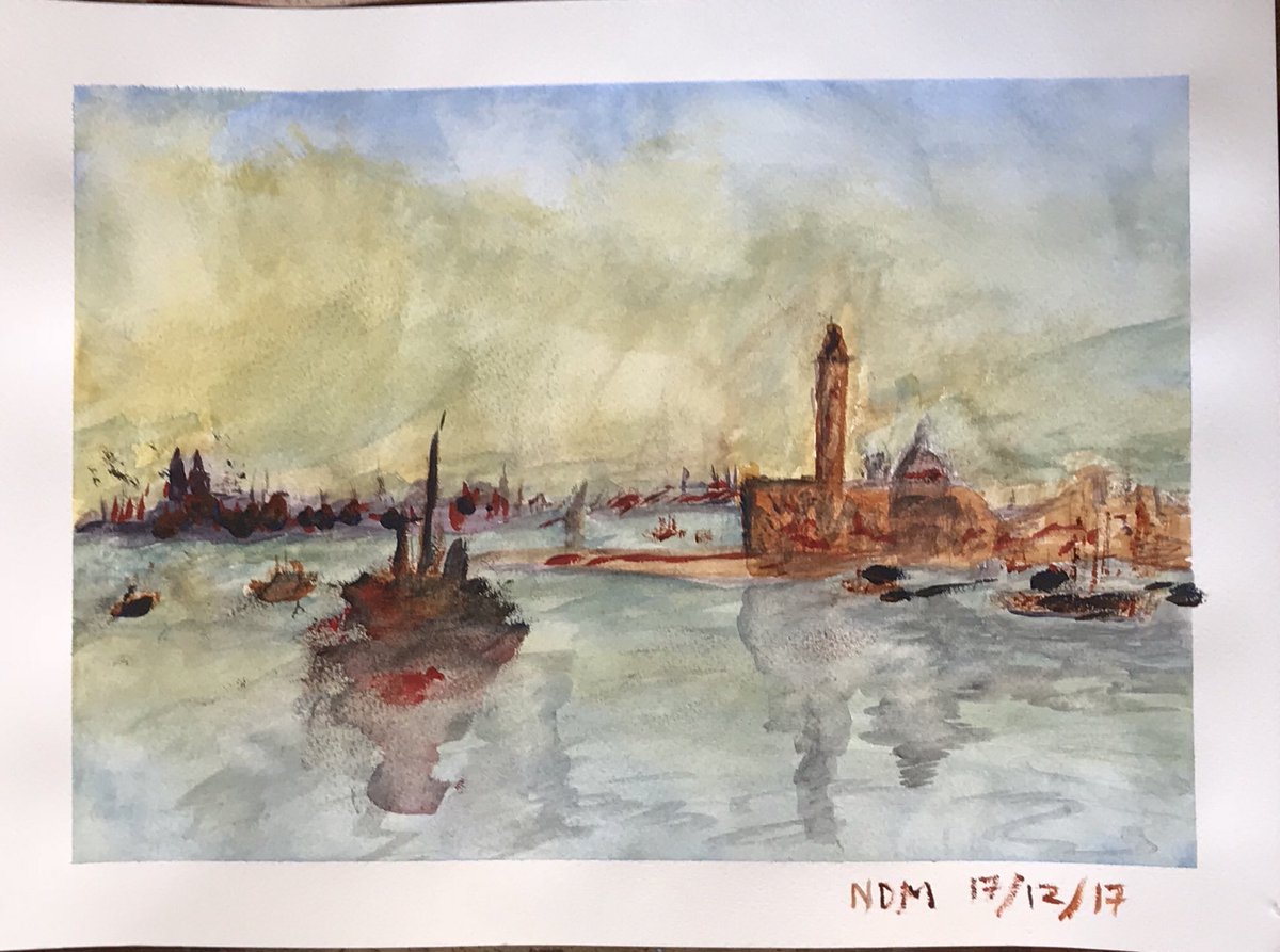 nickdemarco_'s tweet photo. Scene of Venice - made with watercolour. Please tell me which you prefer and why, this or he same one I painted on iPad #art #ipdad #ipadart #venice #watercolor #painting https://t.co/NNwB9zUR0A