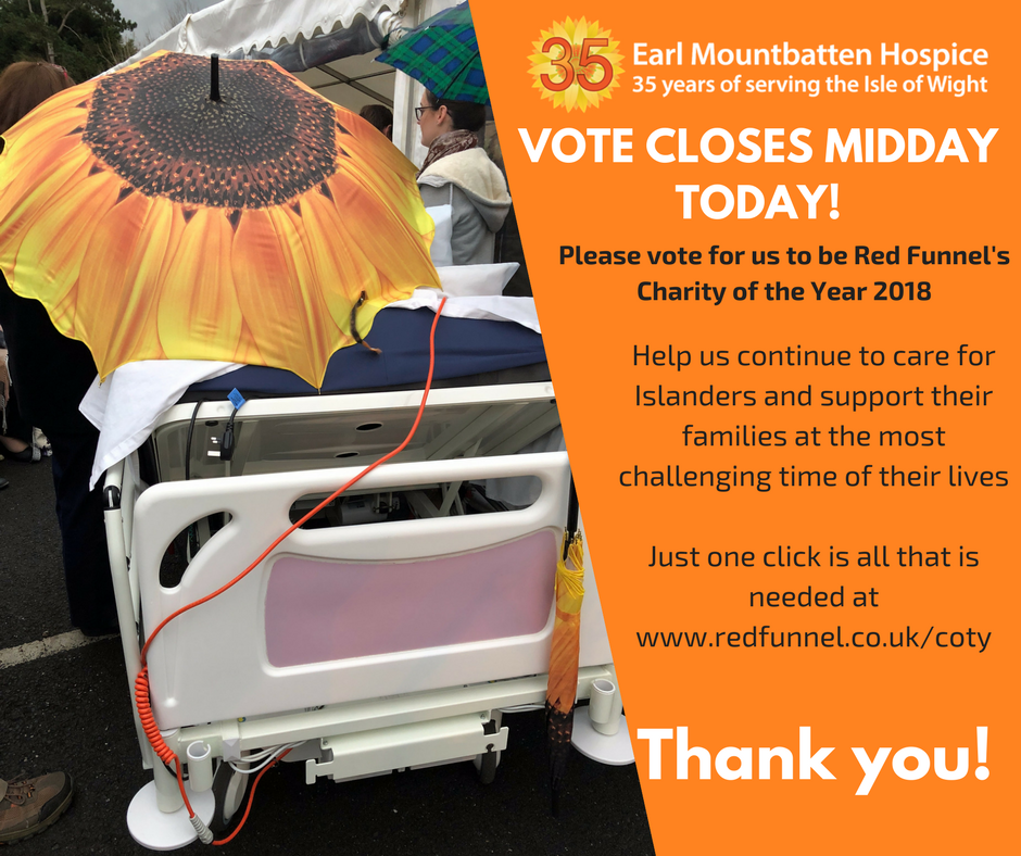 LAST CHANCE TO VOTE - vote closes at midday TODAY redfunnel.co.uk/coty Thank you 🌻🌻🌻