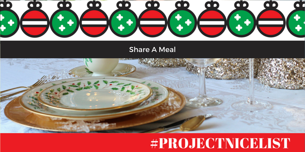 CHALLENGE 24: Share a meal with someone new. Maybe a newcomer, or a student, or someone who doesn't have family nearby over the holidays. Set an extra seat at Christmas Dinner and invite them in! #beccatoldmeto