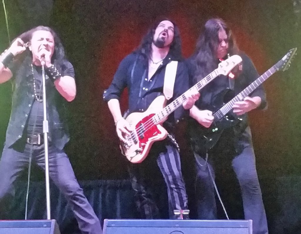 BjornEnglen's tweet photo. Rockin’ Santander, Spain with my good buds & bandmates Oni Logan and Craig Goldy (Photo: Carmelo Zabala) #santander #escenariosantander #onilogan #craiggoldy #diodisciples #dioreturns #dio #ronniejamesdiohologram #ibanez #albane #babicz #maristrings #hipshot #pickguy #cadwireless https://t.co/Cv10sm4Dud
