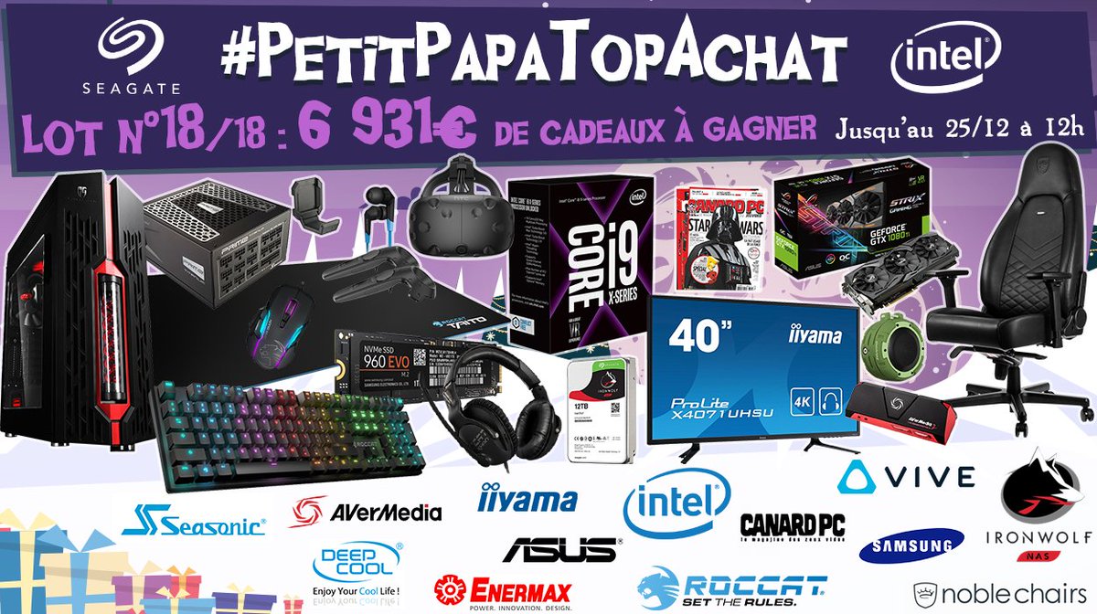 Concours 🎁 #PetitPapaTopAchat 💙

Arrêtez tout ! Le gargantuesque #LotFinal d'une valeur de 6 931 € est dispo ! 

Pour participer, #RT + Follow <a href="/TopAchat/">TopAchat</a> ! 🍀

Retrouve tous les gagnants ici :
topachat.com/pages/concours…