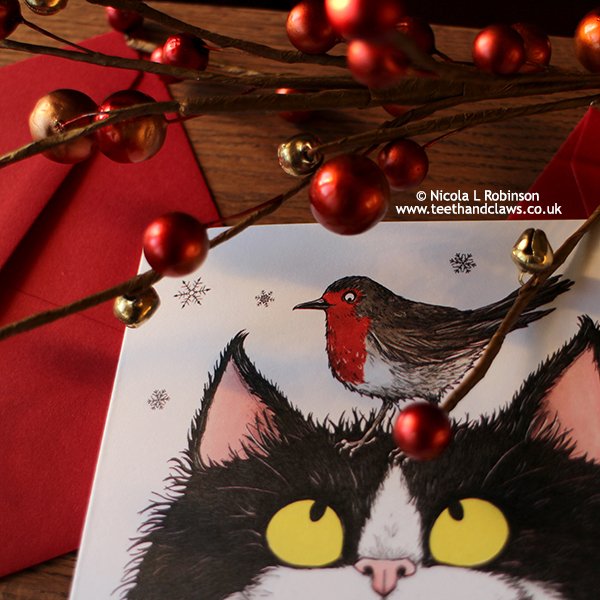 TeethClaws's tweet photo. Last chance to order for Christmas! (UK only)  https://t.co/EXiA70kGVl #Christmas #cats #dragons #cards #gifts https://t.co/E3vZsYMoar